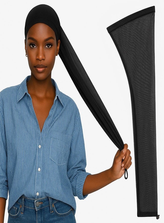 Celmuron Hair Weave Sleeve for Locs – 28Inch Black Breathable Stretch Mesh Protective Hair Sleeve Cover for Locs, Braids & Twists - Image 1